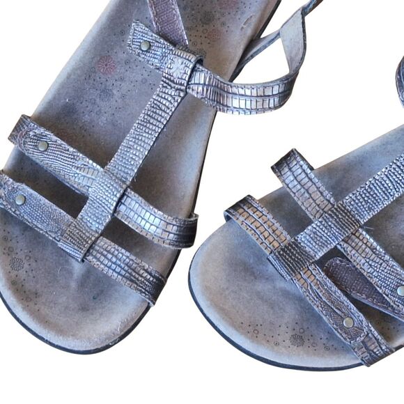 Taos Trophy Leather Supportive Sandals 7 Bronze Metallic - Picture 15 of 16